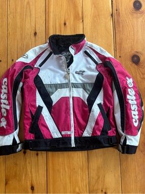Castle X Women’s Small Snowmobile Jacket Pink White Racing Coat